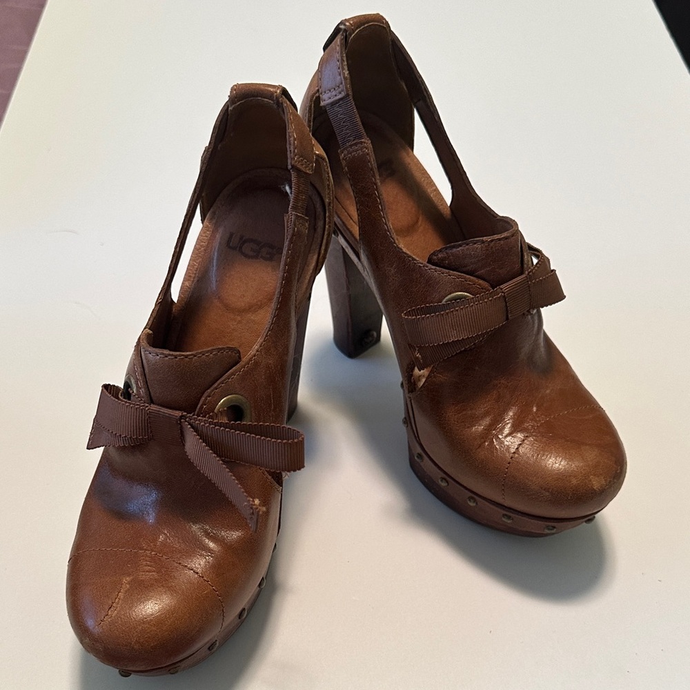 UGG Women's Tan Leather Heels